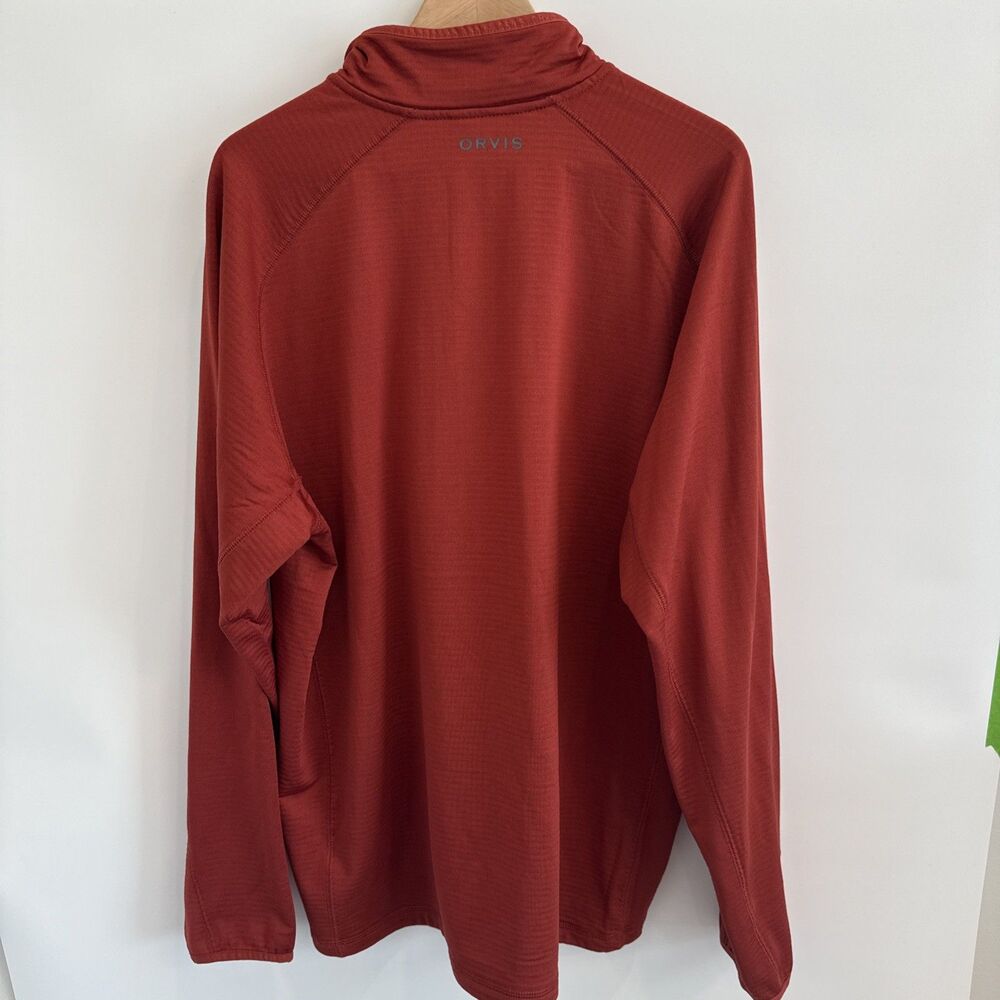 Orvis 1/4 Zip Pullover Performance Stretch Jacket Mens XL Rust Athleisure Earthy - Picture 4 of 14